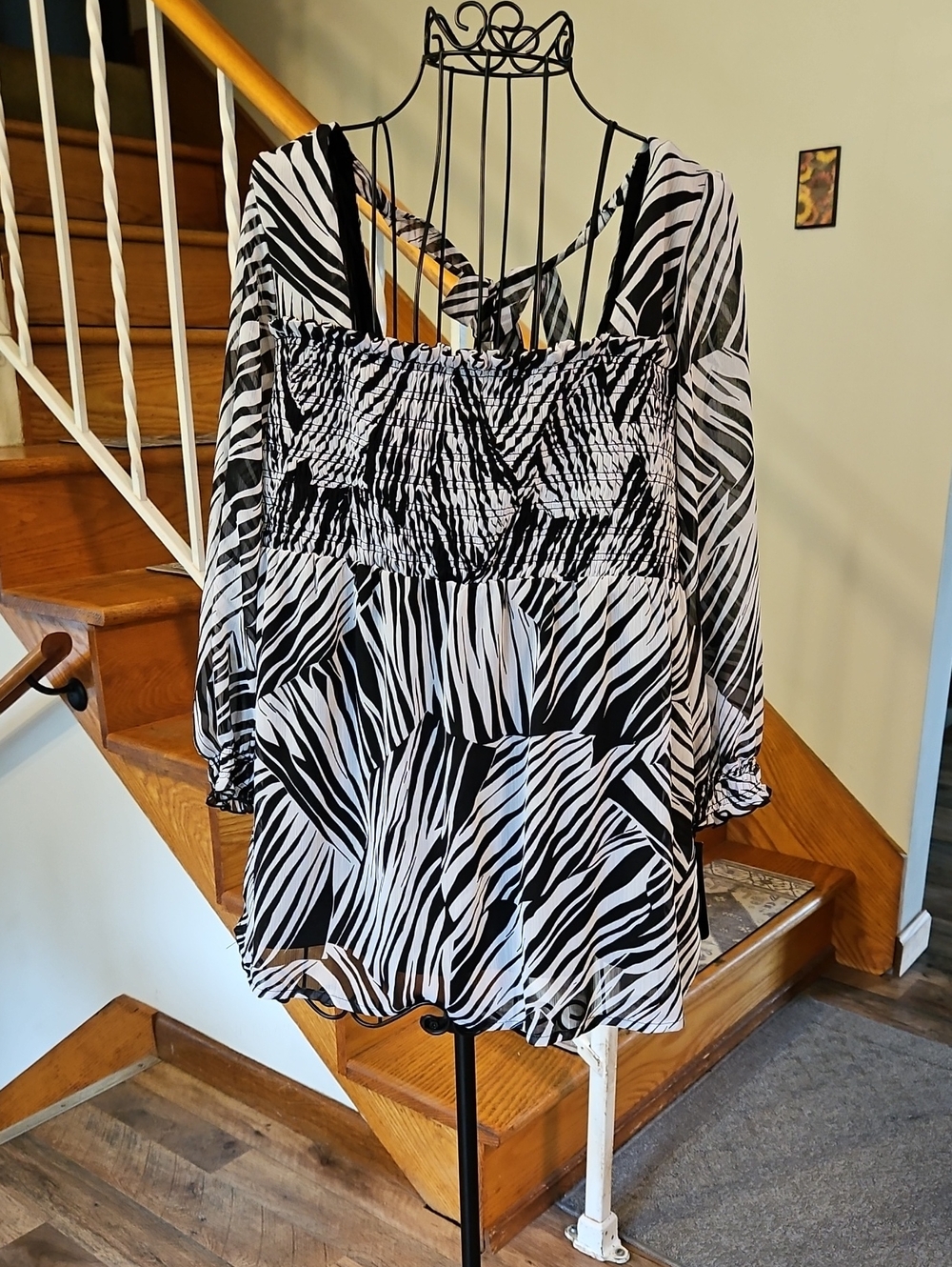 👚AGB Black & White Zebra Print Women's Blouse